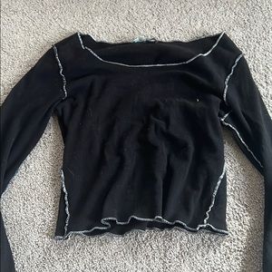 Long sleeve black brandy Melville crop top